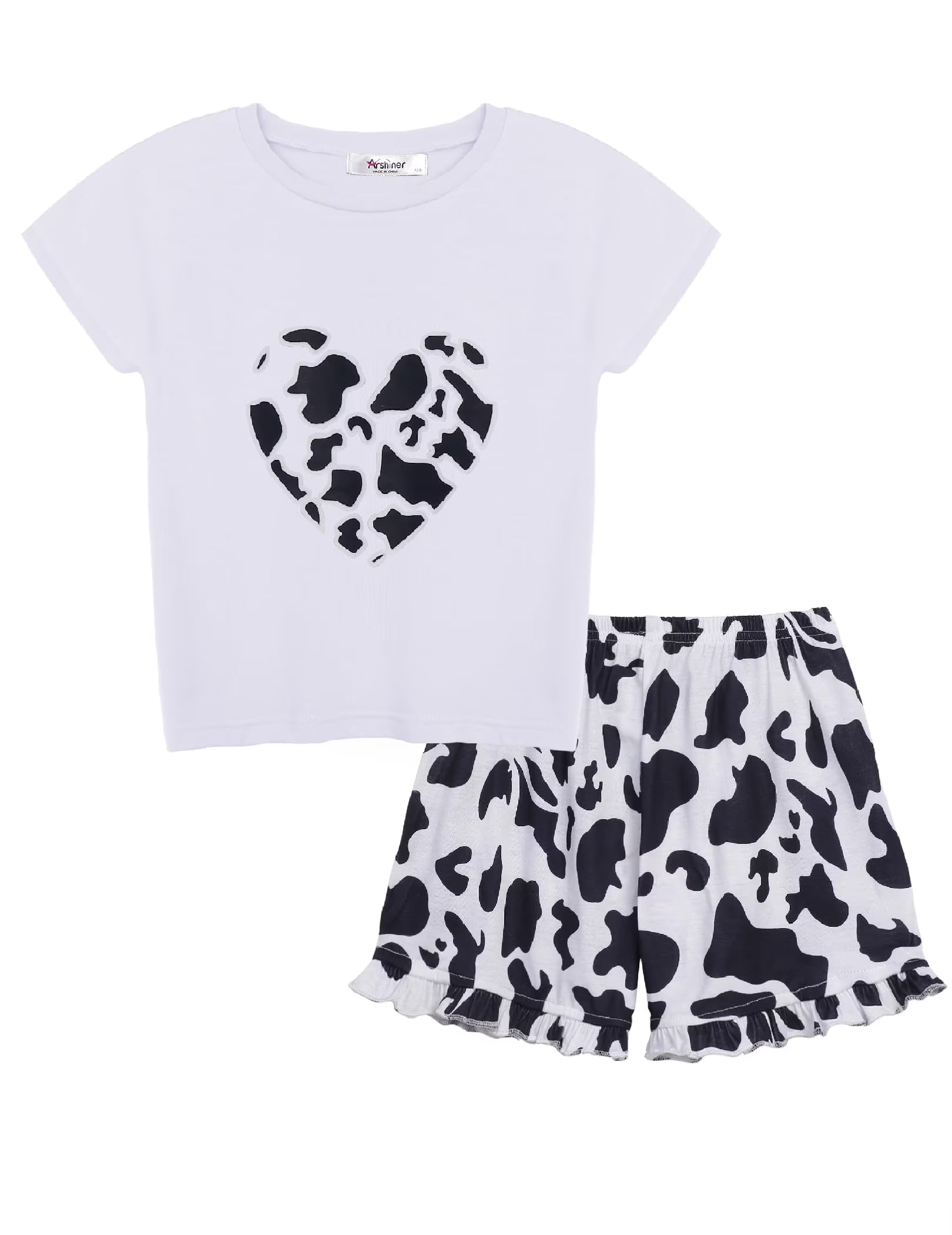 Oudiya Girls 2 Piece Tie Dye Pajamas Set Summer Trendy Outfit Lounge Set Kids Sleepwear