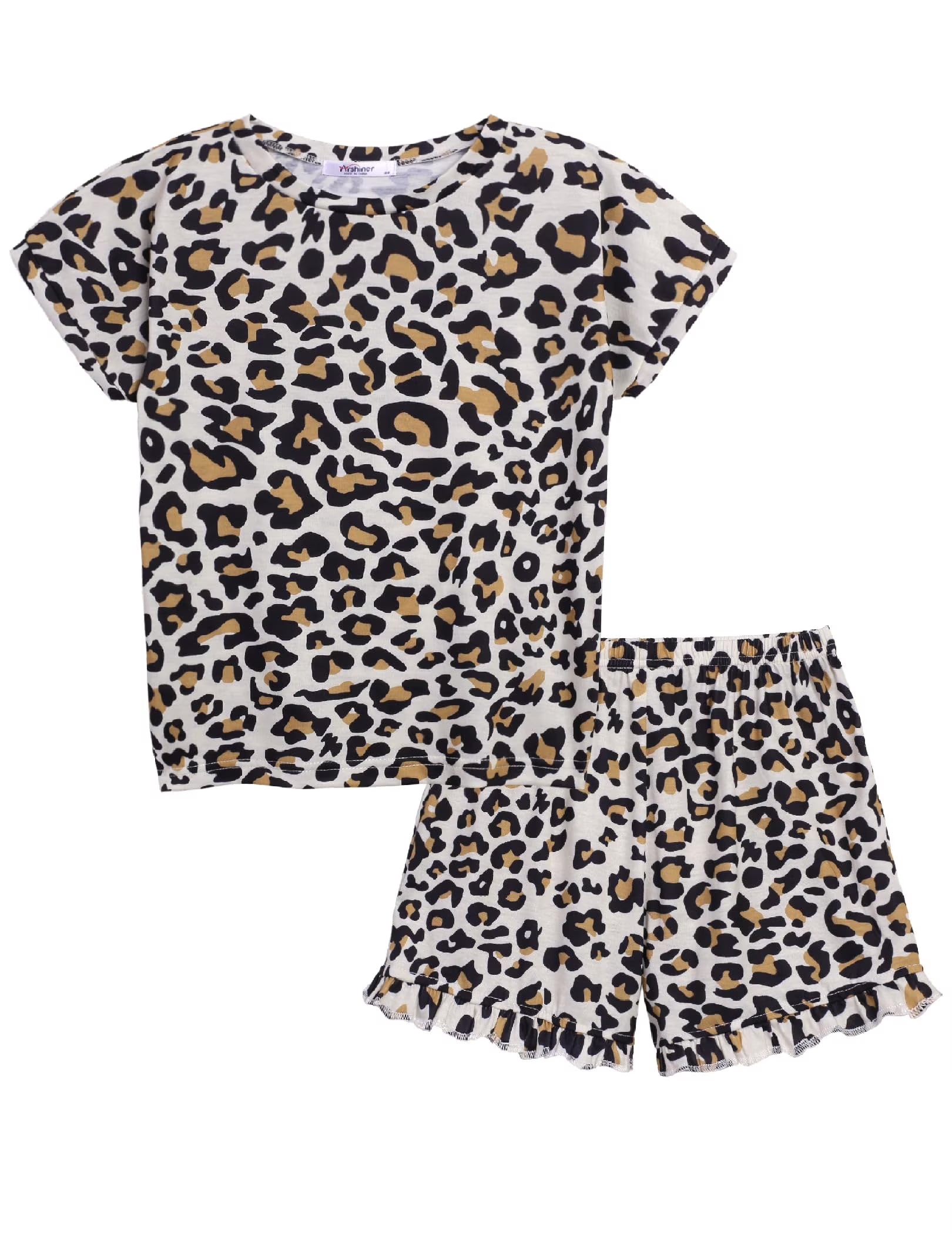 Oudiya Girls 2 Piece Tie Dye Pajamas Set Summer Trendy Outfit Lounge Set Kids Sleepwear