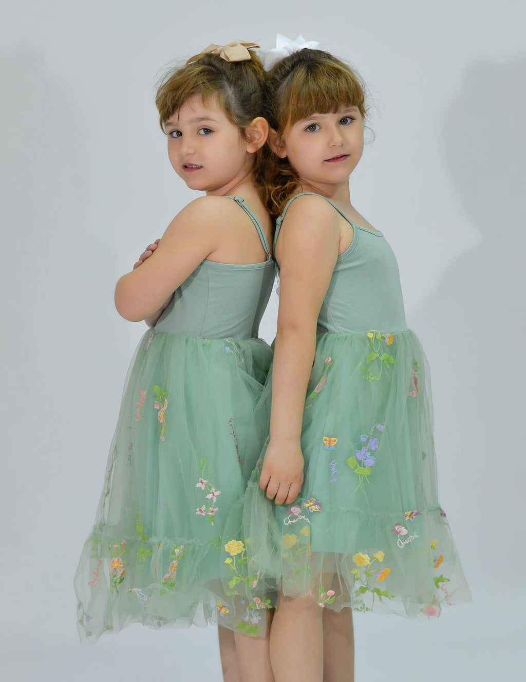 Oudiya Toddler Girls Tutu Party Dress Tulle Ruffle Hem Cami Summer Dress for Kids 2-6Y