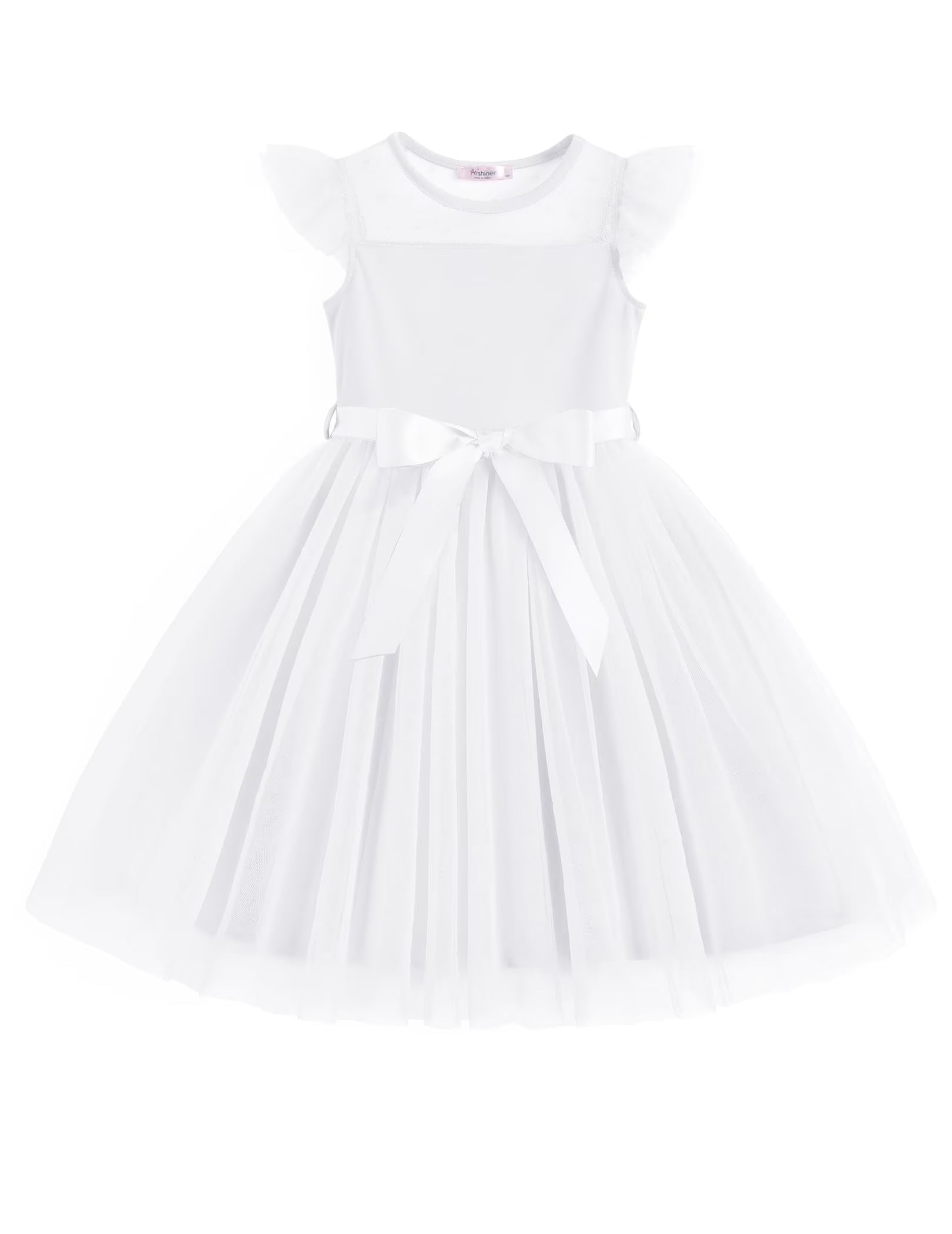 Oudiya Toddler Girls Tutu Dress Summer Contrast Mesh Party Dresses Cute Princess Tulle Sundress with Belt 2-8Y