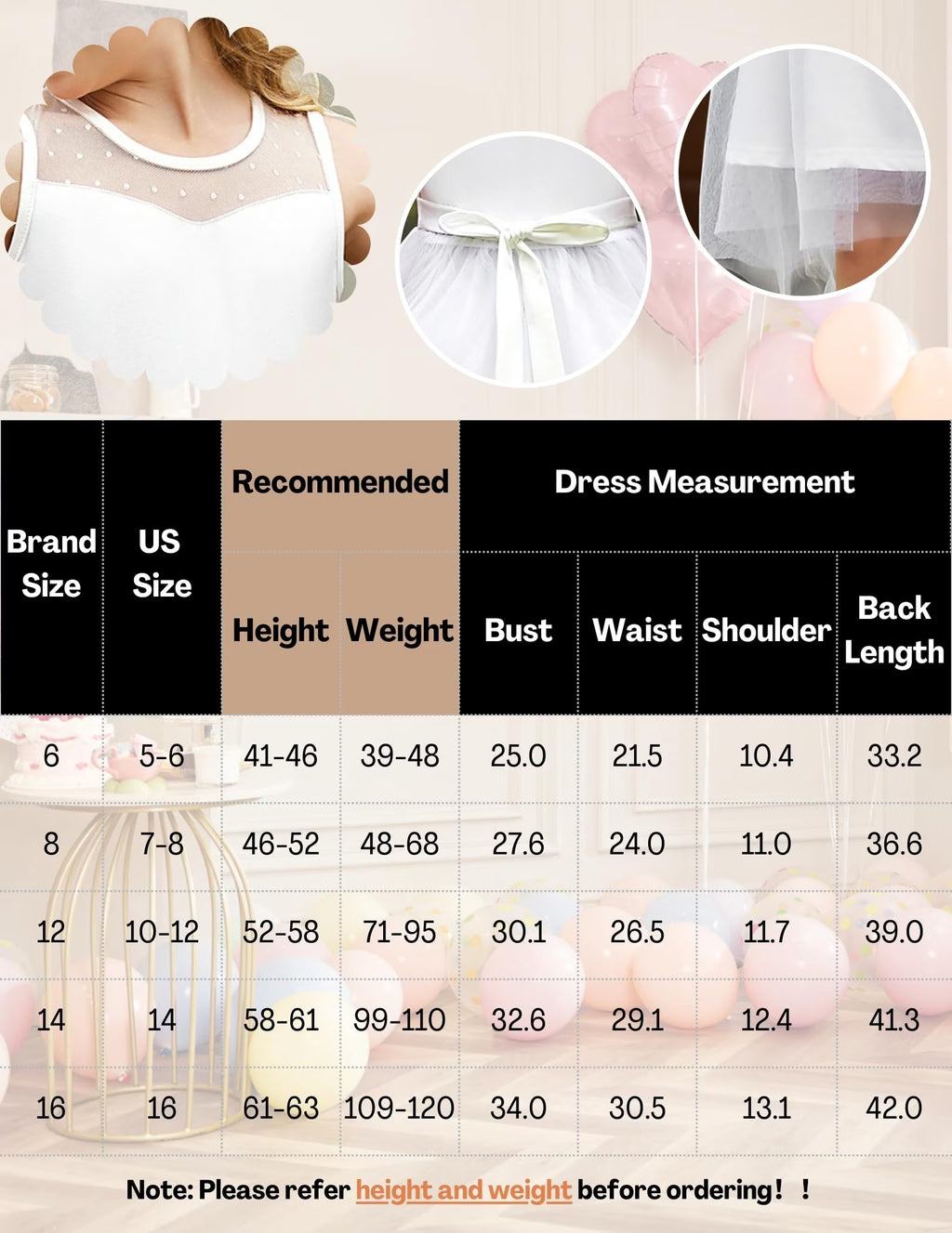 Oudiya Girls Formal Party Dresses Wedding Tulle Sleeveless Contrast Mesh High Low Flower Dress with Belt